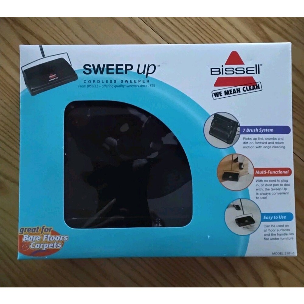 Bissell Sweep Up Black Cordless Sweeper Broom Manual Floor Carpet Model 2101-3